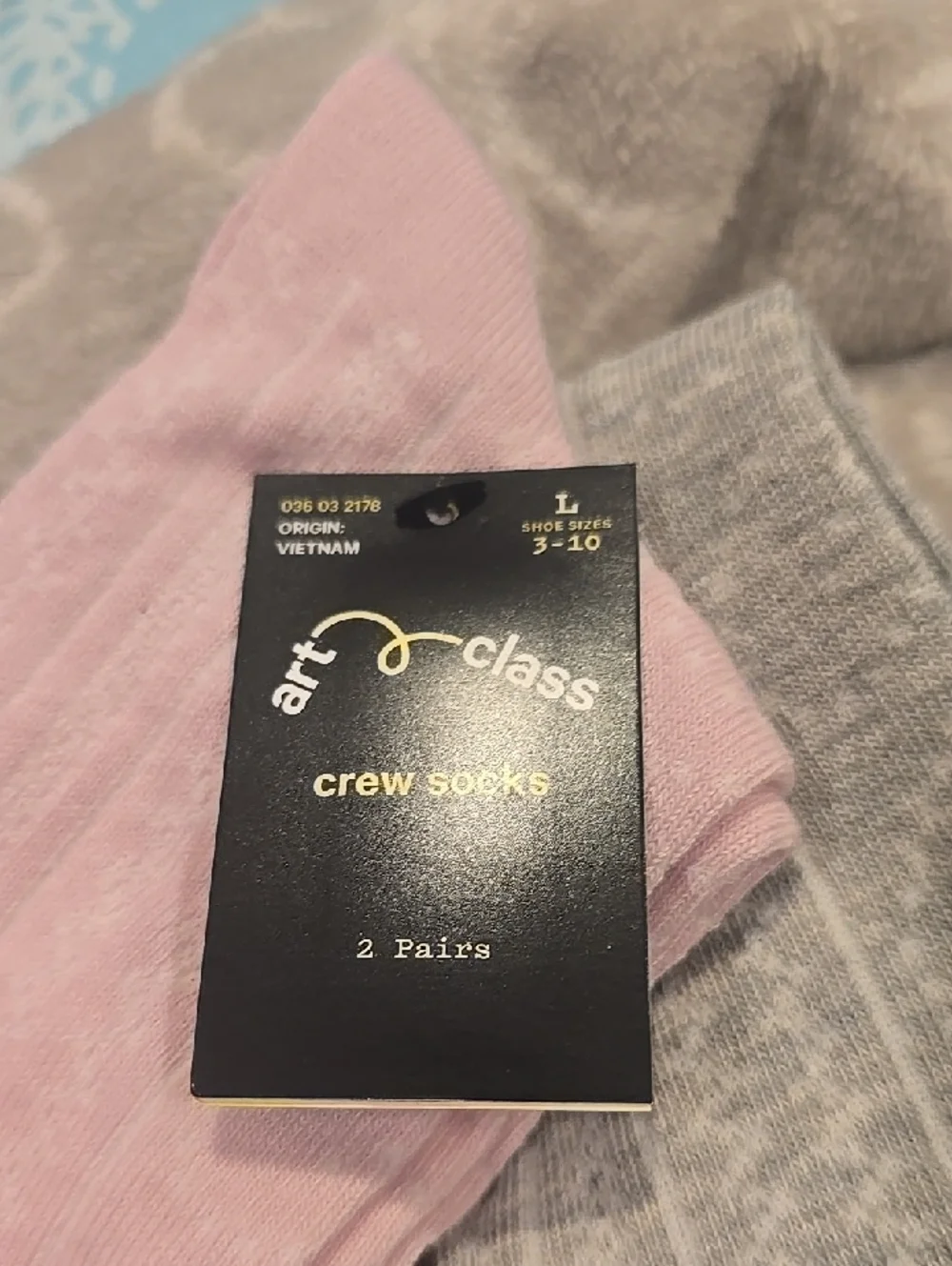 ❤️10/$20 New Art Class Crew Socks - Pink & Gray (2 Pack)